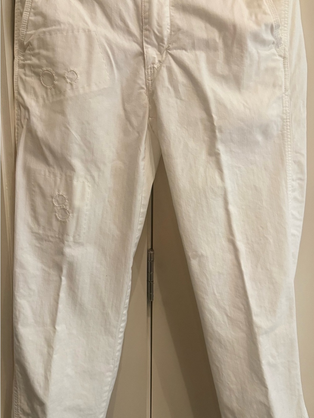 Men's White Chinos - Clean Classic Fit sturdy herringbone fabric. Navy inspired
